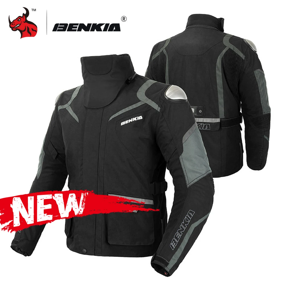 BENKIA мотоциклетная куртка мужская зимняя морозостойкая мото гоночная куртка Защитное снаряжение для мотокросса гоночная куртка для бездорожья черная M-5XL