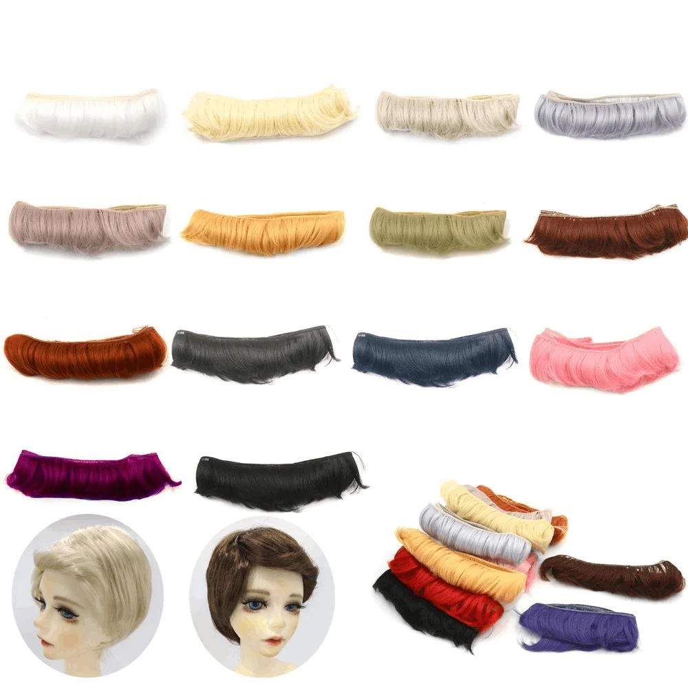 Парики для куклы BJD SD 5 см черные с бахромой выдувкой хаки сделай сам короткие