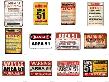 

Warning Area 51 Danger Shabby Metal Tin Sign Vintage Garage Plaque Iron Painting Wall Decor Board Retro Pub Funny Bar Tin Poster