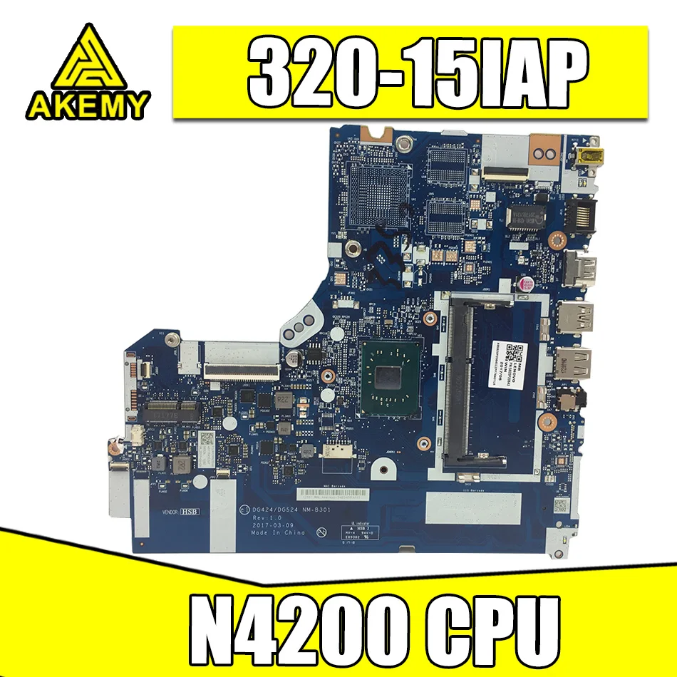 Новый Mainboard для Lenovo 320-15IAP DG424 DG524 NM-B301 ноутбук материнская плата ноутбука CPU N4200 100%