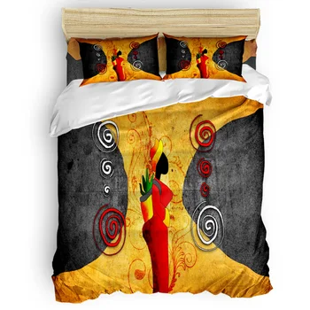 

Woman Stone Pattern Red Dress Retro Style Duvet Cover Set 2/3/4pcs Bedding Set Bed Sheet Pillowcases Cover Set