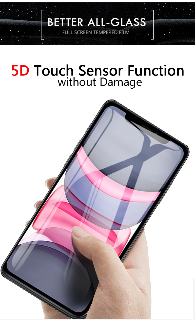 Для iPhone 11 закаленное стекло для iPhone11 pro max защита экрана полное покрытие Передняя пленка 2 шт черное защитное стекло HD