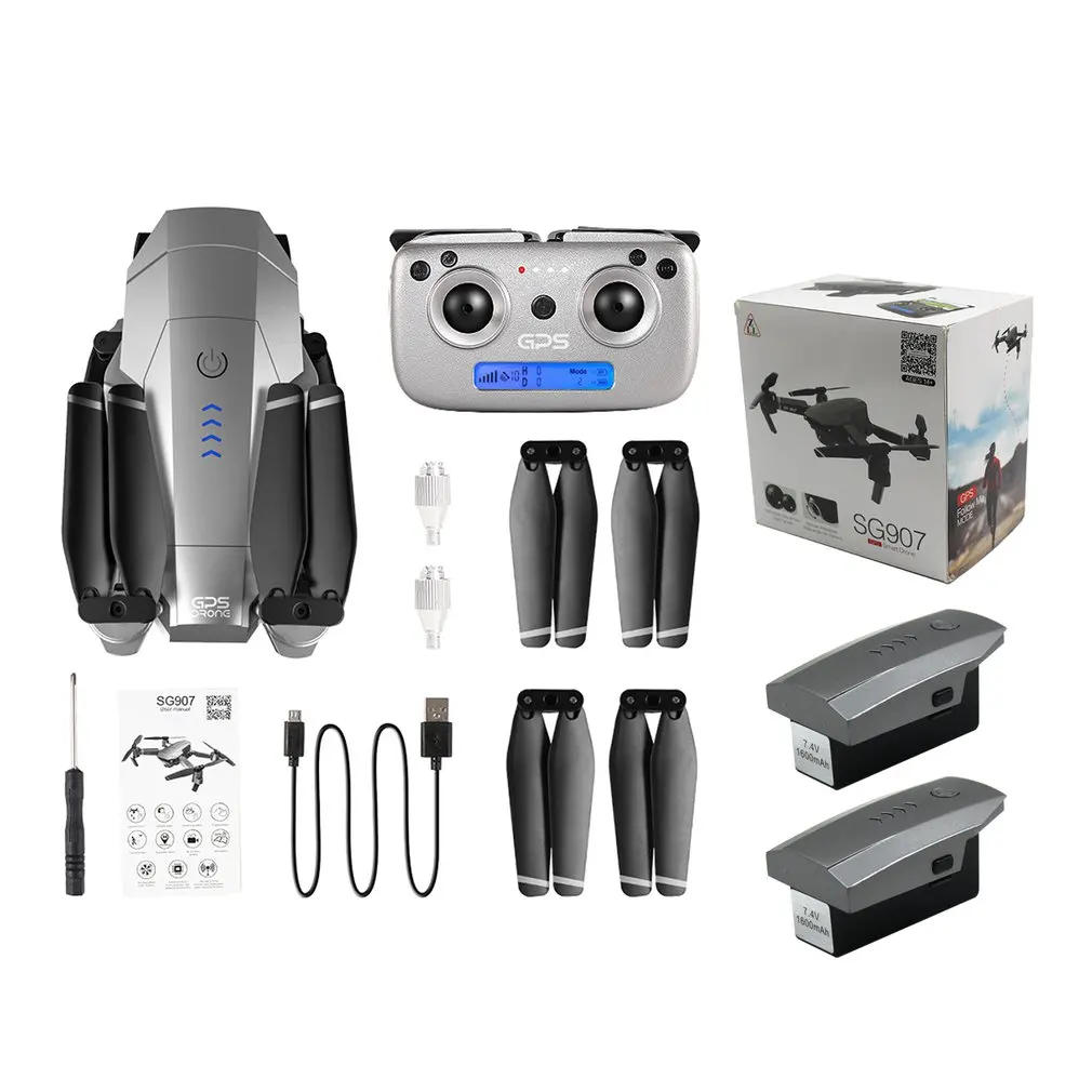 SG907 gps Дрон с 4 K/1080 P HD камерой 5G анти-встряхивание FPV RC вертолет жесты фото Профессиональный Дрон RC игрушка машина - Цвет: 4K 2B A