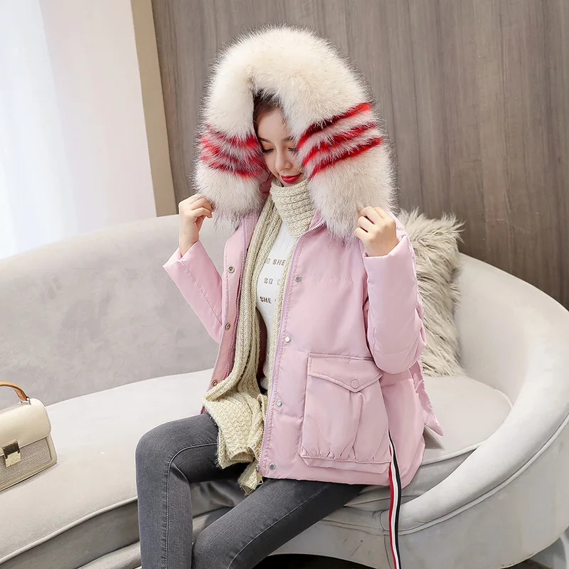 

Down Jacket Cotton-padded Clothes Women's Casual Short Large Size Cotton-padded Jacket Women's 2019 New Style Loose-Fit Large Fu