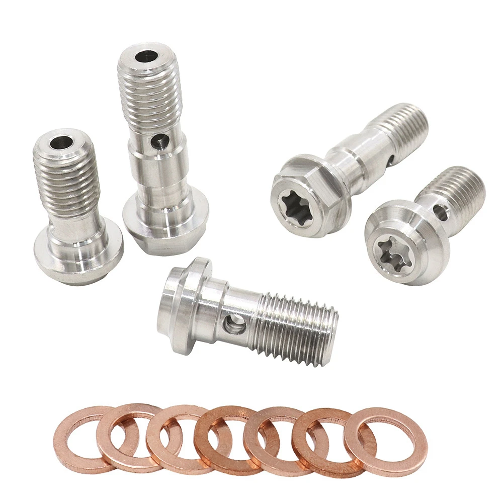 Motorcycle Brake Caliper Banjo Bolt Bleed Screw Nipple M10X1.0MM/1.25MM 304 Stainless Steel For Honda Yamaha Kawasaki Suzuki motorcycle brake screw