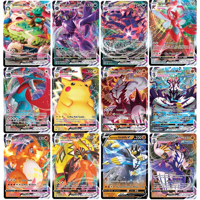 200PCS New Shining Pokemon Cards GX MEGA TRAINER TAG TEAM VMAX Trading Card Game Collection Toys 1