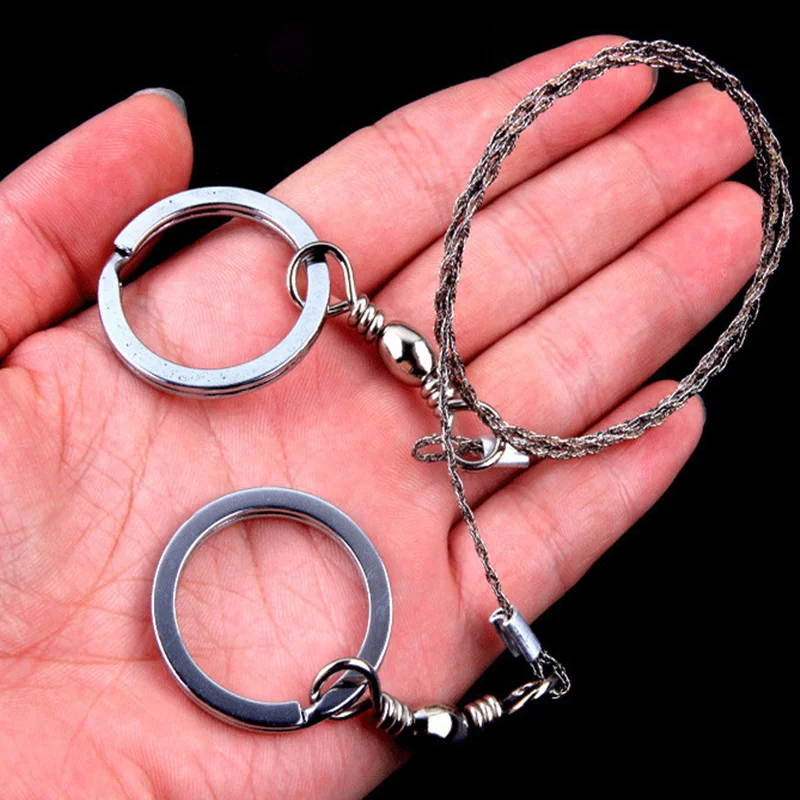 

New portable Stainless Steel Wire saw Chain Rope Saw Ring Scroll survival tool kit for Emergency Travel camping Hiking Hunting
