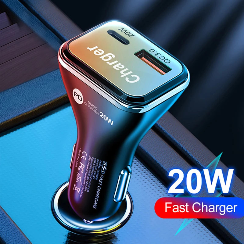 usb car charger Car Charger Type C Fast USB Charger For iPhone 13 12 Xiaomi 11 Samsung S21 Car Charging Quick 3.0 Charge Moible Phone PD Charger car lighter usb