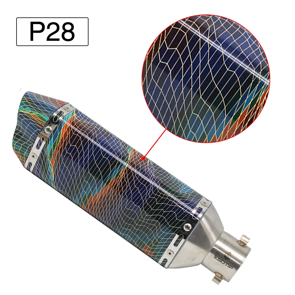 Alconstar мотоцикл модифицированный два отверстия акроповый глушитель с 35-51 мм разъем адаптера для Msx125 Ducati FZ16 Z900 слипоны - Цвет: P28