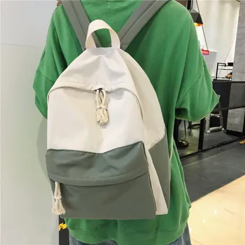 

2020 Fashion Backpack Canvas Women Backpack Solid Color Shoulder Bag Girl School bag Mochilas Female Children Student Backpack
