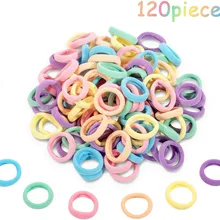 120pcs stretch hair rope loop Women Hair Scrunchie Holder Stretchy hair ties Ring Elastic Hairband Ponytail accessories 10.9
