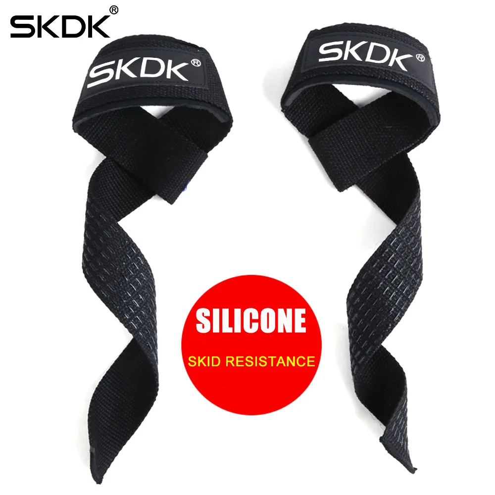 

SKDK 1pair Gym Fitness Weight Lifting Grip Straps Dumbbell Hand Grips Training Wrist Brace Support Bands for Barbell Pull Up