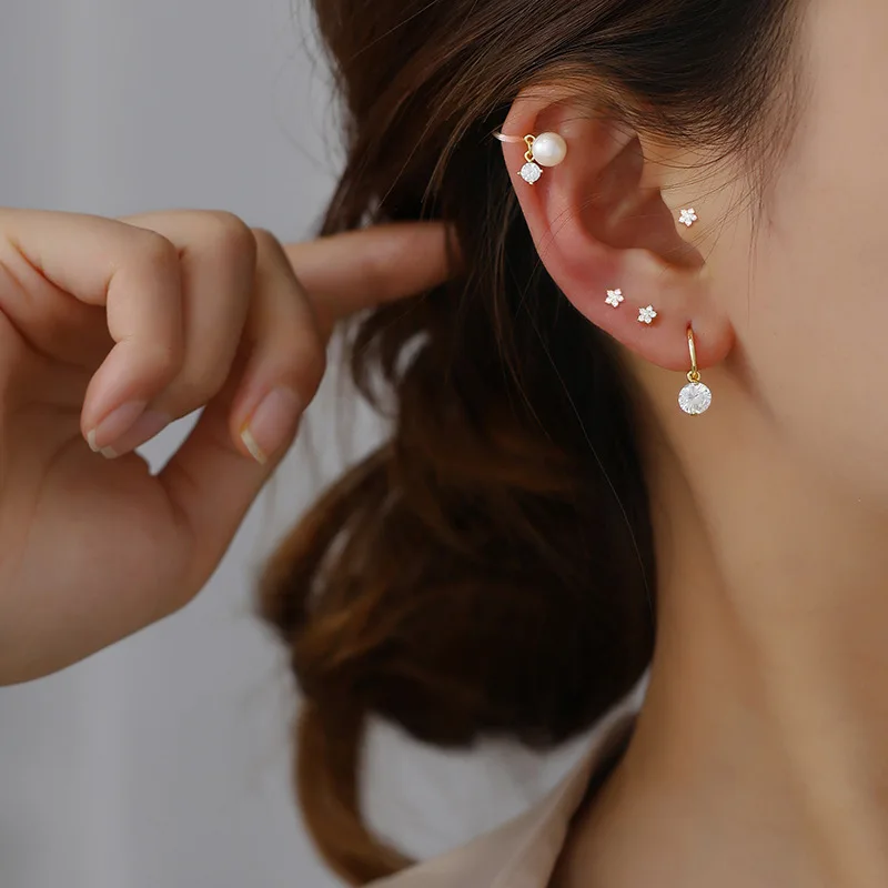 Женские круглые серьги капельки простые геометрические из стерлингового