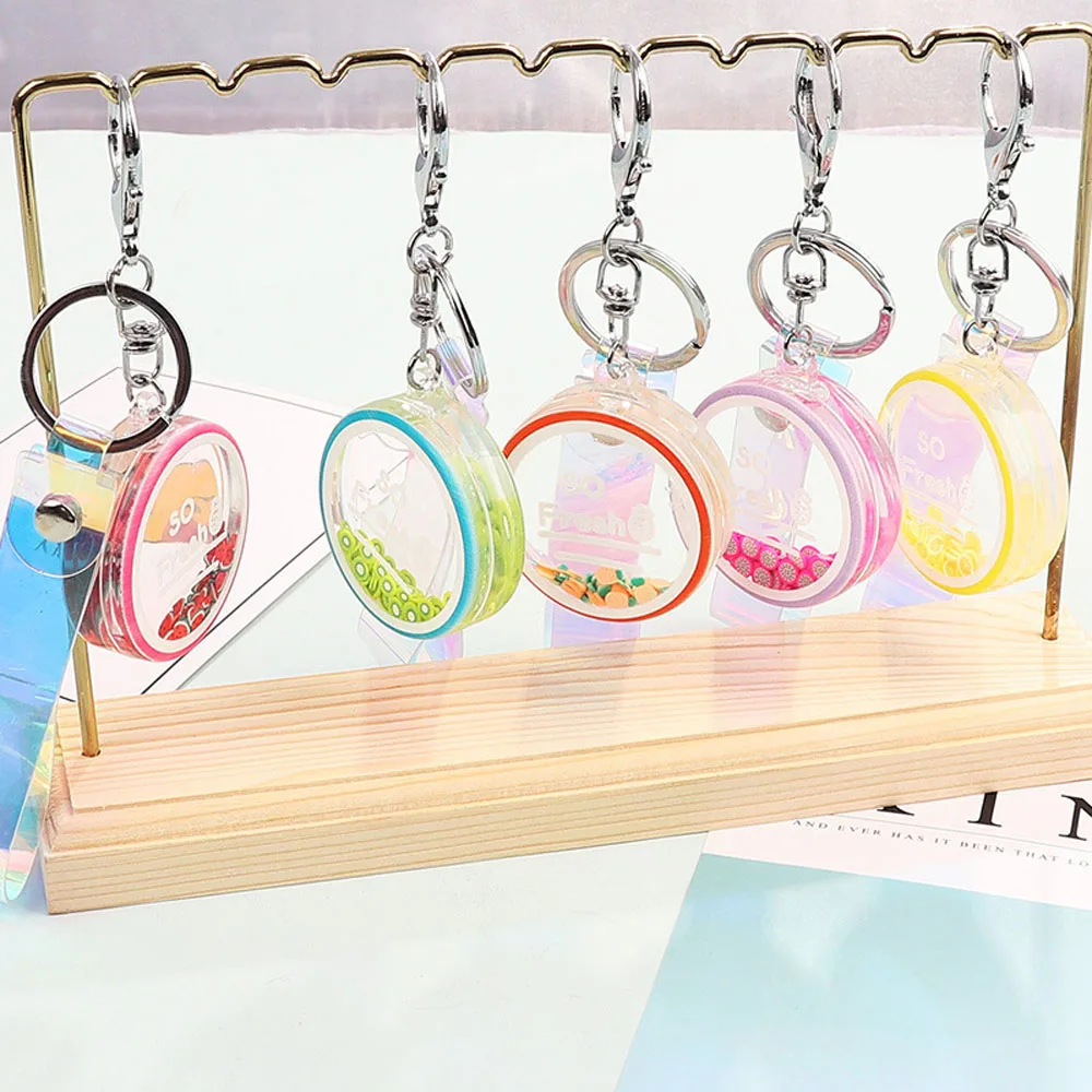 1 шт. новый милый движущийся брелок с жидкостью автомобильный фруктовый зыбучий