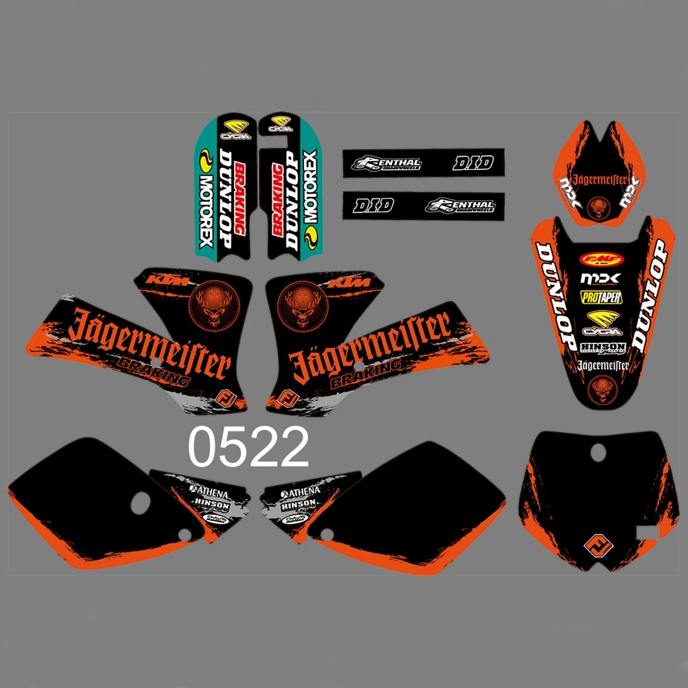 

For KTM 65SX 65 SX 2000-2008 Graphics Decals Stickers Custom Number Name 3M Full Motorcycle Backgrounds Stickers Accessories