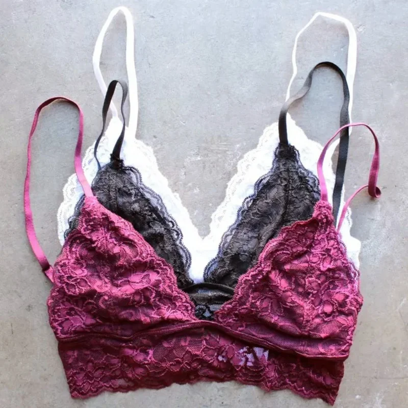 

Sexy Camis Floral Lace Wire Vest Bra Bustier Sheer Top Seamless Transparent Cup Wireless Bras Female Lingerie Hot NS