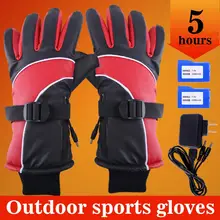 1 пара перчатки с электрическим подогревом, литиевые батареи, перчатки для катания на лыжах, пеших прогулок, альпинизма, вождения в холодную погоду, сохраняющие тепло, лыжные перчатки