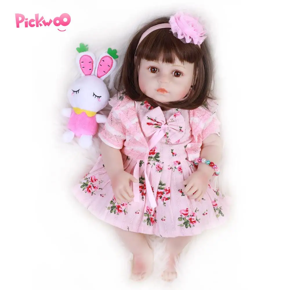 Pickwoo 48 см bebes Кукла реборн девочка кукла мягкий силиконовый хлопок Boneca reborn Brinquedo подарок на день детей игрушки