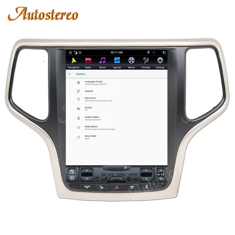 128 Tesla Style Android 9.0 Car Multimedia Player GPS Navigation For JEEP Grand Cherokee 2014-2019 Gold Stereo Head Unit Carplay