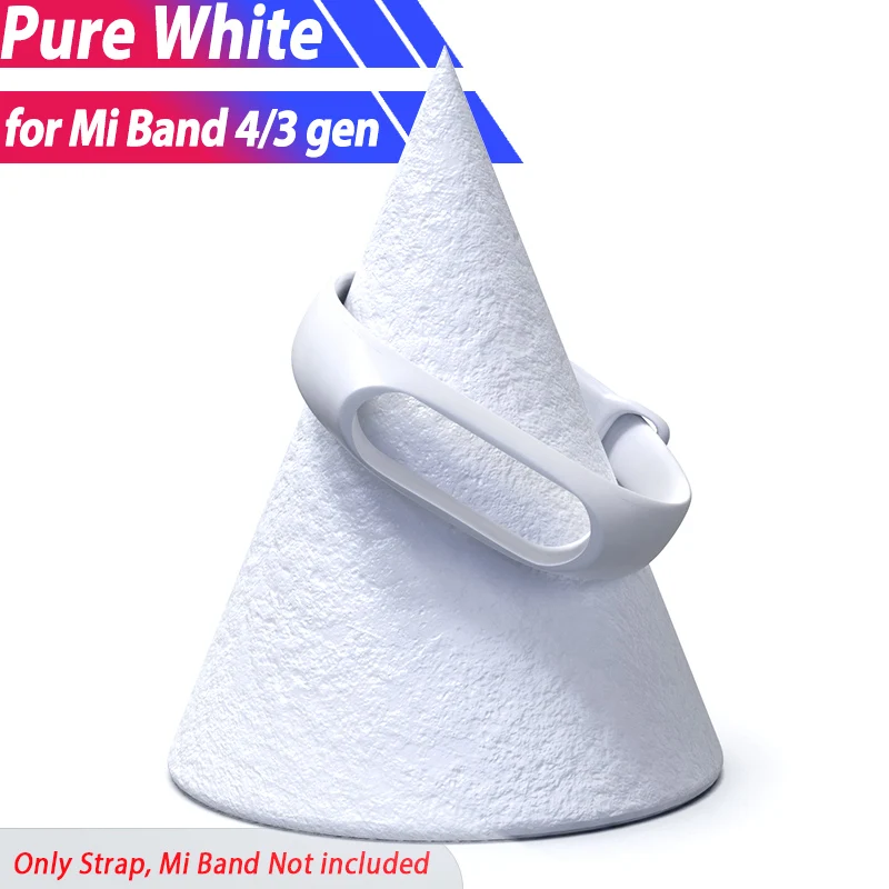 Ремешок на запястье для Xiaomi mi Band 4 браслет mi Band 4 3 ремешок умные аксессуары браслет Correa Pulseira My Band4 цветной - Цвет: White