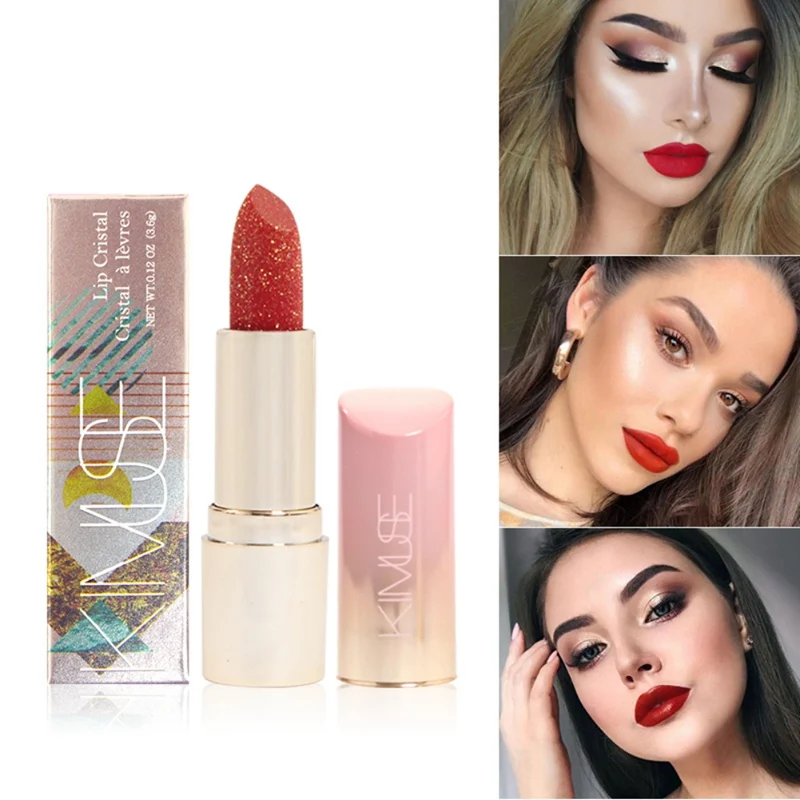 

Shimmer Waterproof Long Lasting Gold Foil Lipstick Non-stick Cup Easy To Color Glitter Lipstick Lady Gift