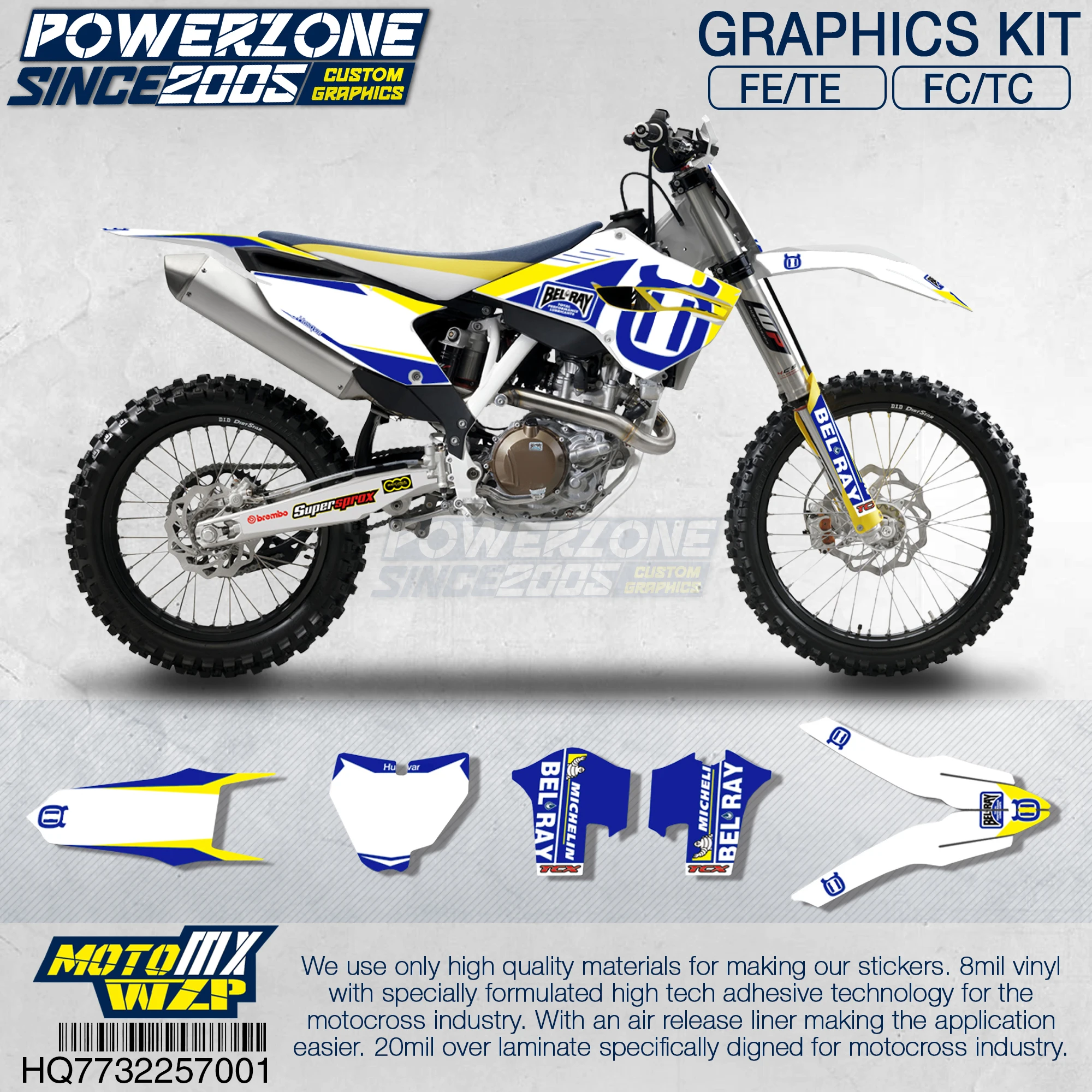 PowerZone графика команды на заказ фоны наклейки 3 М для Husqvarna 2014 до 19 FE TE FC TC 250 500cc