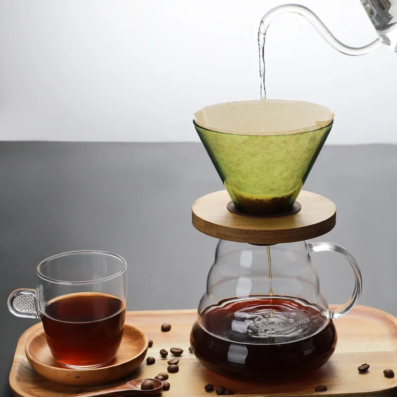 IMellow Glass Coffee Filter v60 Hand Drip Heat-Resistant Brewing Cup Espresso Kitchen Tools |