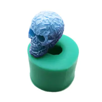 

DIY Handmade Skeleton Head Silicone Kitchen Fondant Cake Chocolate Baking Mold Clay Mold Craft Casting Kids Christmas Tools