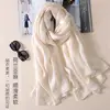 Linen Silk Women Solid Scarf For Spring Air Conditioning Towel Muslim Hijab 2022 Fashion Lady Shawl Beautiful Beach Towel ► Photo 2/6