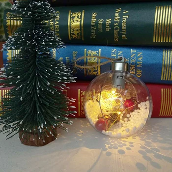 

Creative LED Transparent Lights Ball Hanging Christmas Decorations Home Garden Christmas Holiday Decoration Battery Include