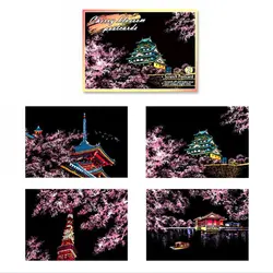 4 pçs/set magia colorido a5 desenho da placa de papel pintura raspagem crianças aprendizagem educação brinquedos pintura rabisco scratch toys