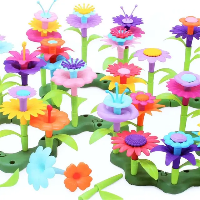 Flower Garden Building Toys - Build a Bouquet Floral Arrangement Playset for Toddlers and Kids Age 3, 4, 5, 6 Year Old Girls 3