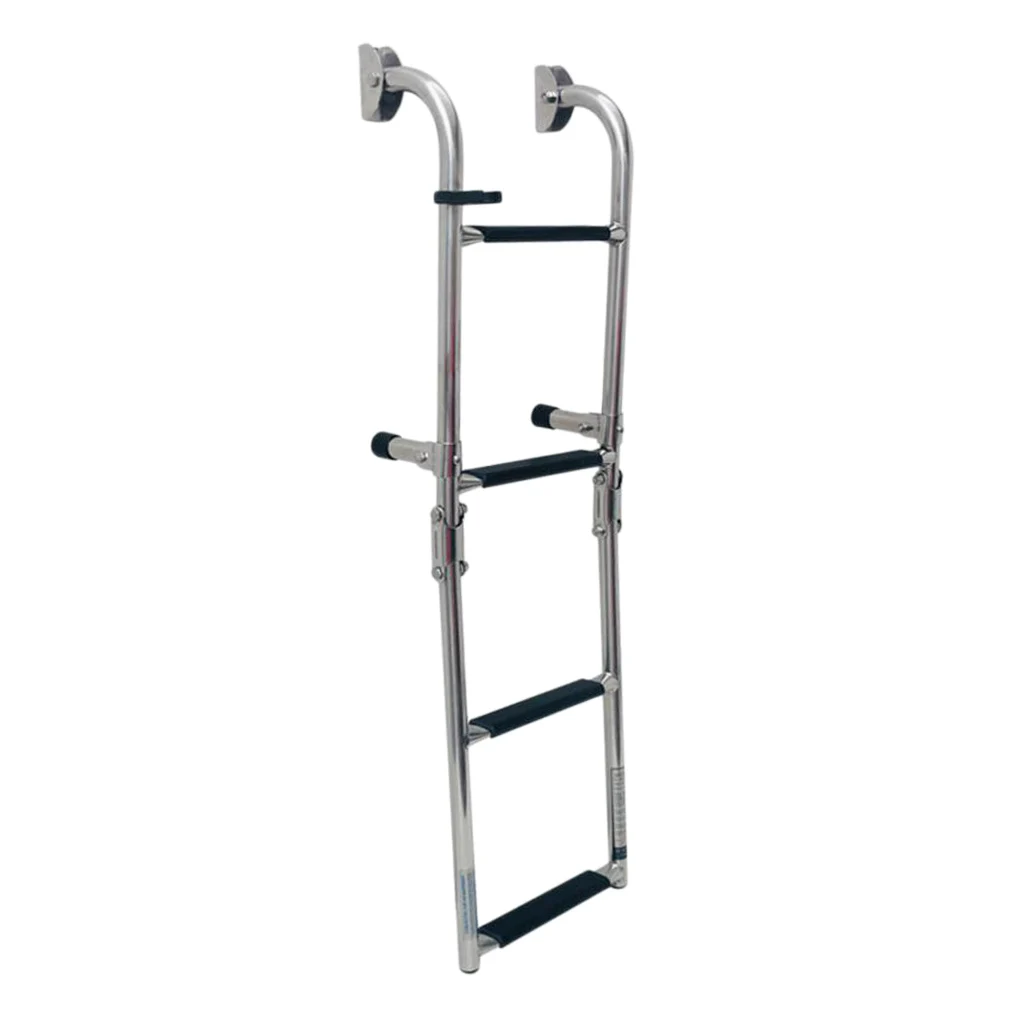 4 Step Stainless Steel Telescoping Boat Ladder - Dock Folding Ladder