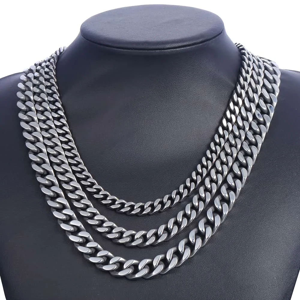 Davieslee Pria Kalung Rantai Stainless 