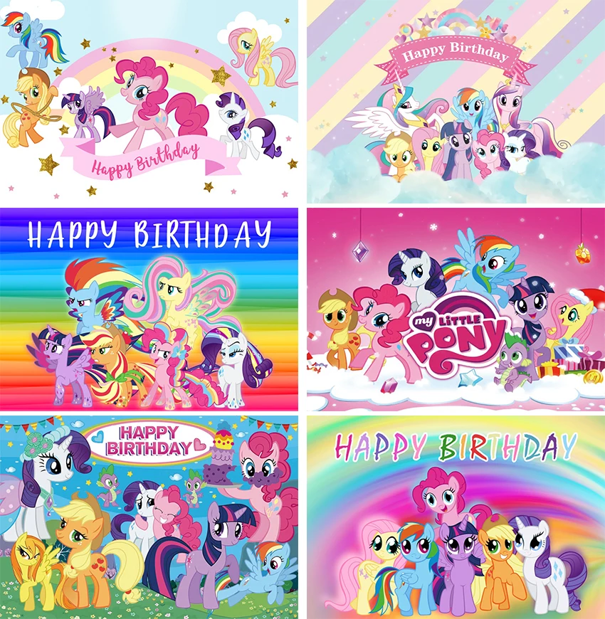 My Little Pony Custom Backdrop Kid Birthday Party Candy Horse Twilight  Sparkle Photography Background Baby Shower Banner Decor|Nền| - AliExpress