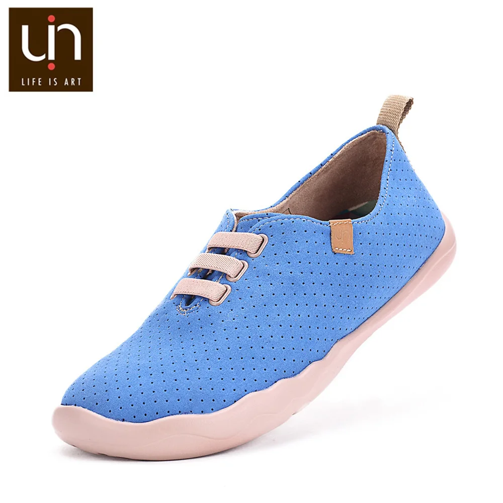 Moguer-Blue 1 UIN/модные мягкие парусиновые туфли на плоской подошве с рисунком; женские дышащие Лоферы без шнуровки; уличная прогулочная обувь с круглым носком; цвет розовый - Цвет: Moguer-Blue 1