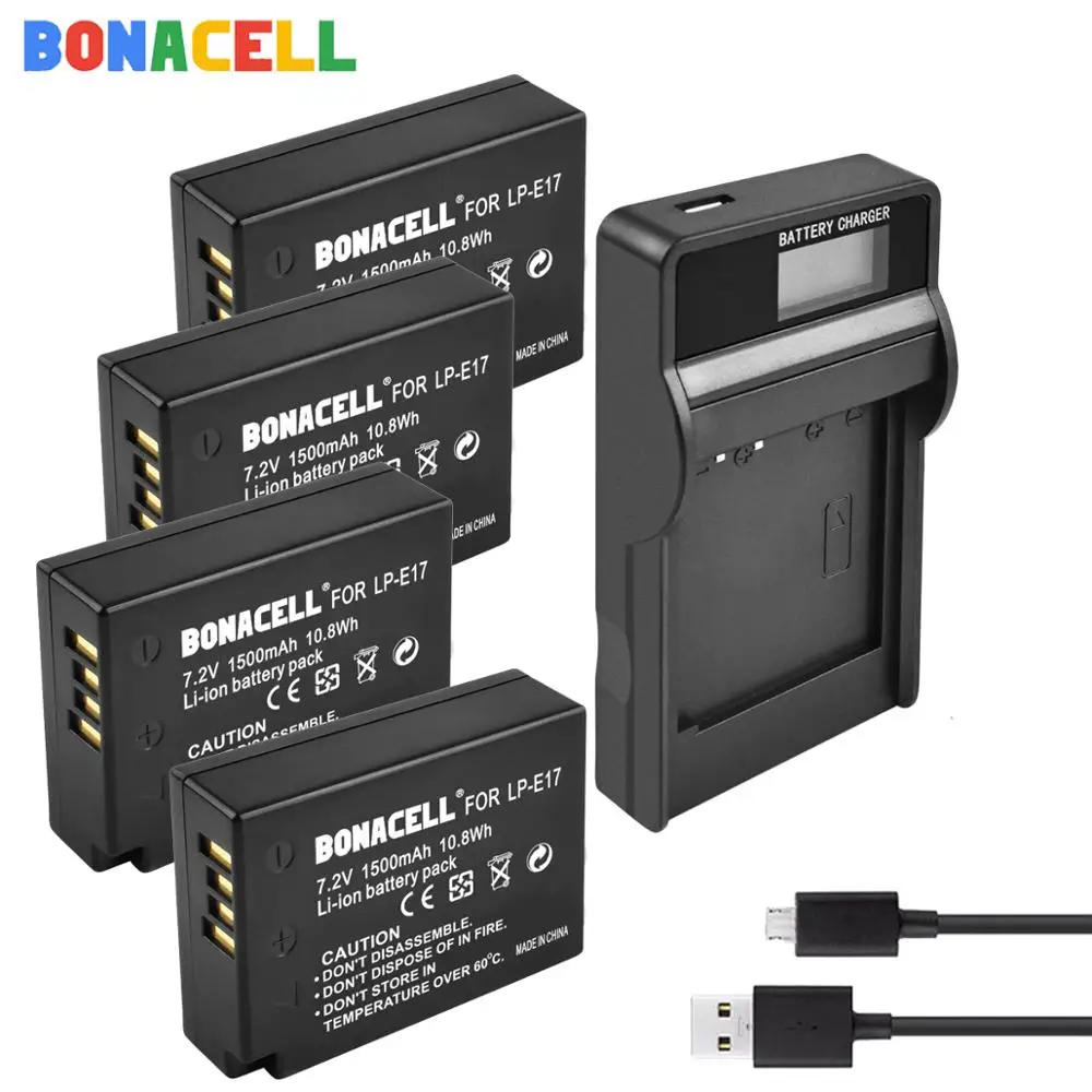 Аккумуляторная литий-ионная батарея Bonacell для Canon 1500 мАч + зарядное устройство