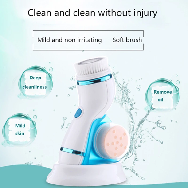 Rechargable Electric Face Cleansing Brush Facial Exfoliation Pore Cleaner Facial Washing Cleaning Brush Skin Care Wash Machine 5