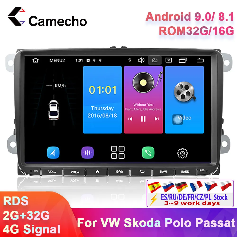 Автомагнитола Camecho мультимедийный плеер на Android с GPS для VW Passat Golf Volkswagen Skoda
