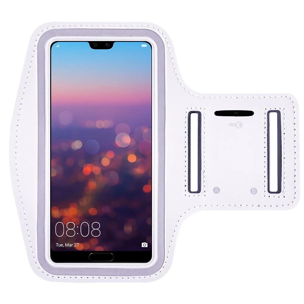 Белый Универсальная защитная полоса для бега для huawei p30 20 pro mate 30 20 Nova 5 на открытом воздухе Велоспорт телефон спортивная сумка для тренировки чехол унисекс - Цвет: Белый
