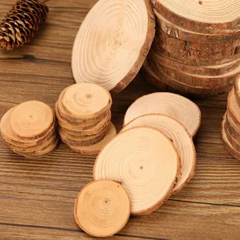 

DIY Natural Round Wood Coasters Cup Mat Tea Coffee Mug Drinks Holder Table Mat Wooden Coasters for Drinks for Tableware Decor