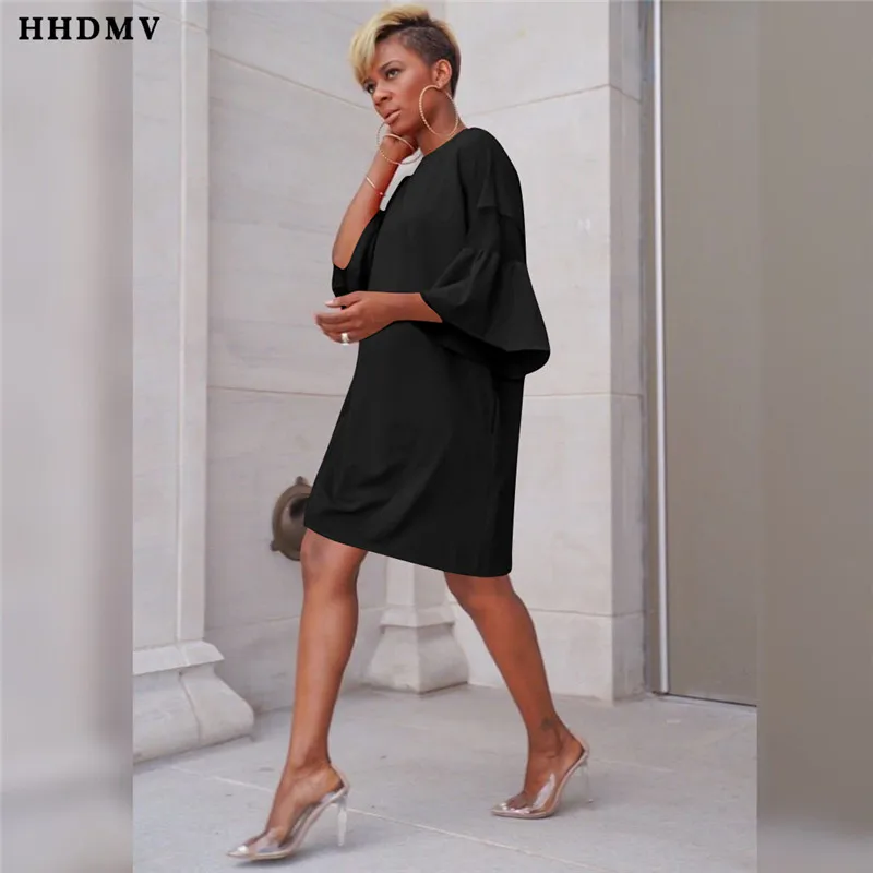 HHDMV MTY6185 Лидер продаж, летние платья для девочек, платья с коротким рукавом и круглым вырезом, свободные однотонные Простые платья до колена