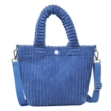 

Women's Tote Bag Corduroy Crossbody Bags 2021 Girl Shopper Purse Fashion Casual Solid Color Minimalist Style Bucket Bag Handbags