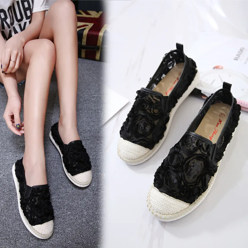 

Loafers Women's 2018 Summer New Style Hollow out Breathable Lazy Flat Sequin Mesh WOMEN'S Shoes Casual Shoes Women