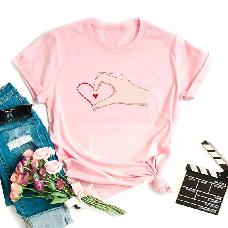 

NEW Love Print Oversized T Shirt Women Tops Short Sleeve Vogue Summer T-Shirt Female Harajuku Loose Tee Shirt Woman Tshirts