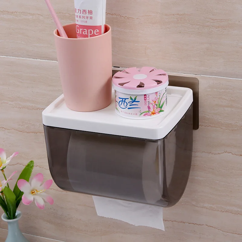 

Bathroom Waterproof Paper Towel Storage Box Creative Toilet Paper Towel Hole Punched Paper Extraction Box Black And White with P