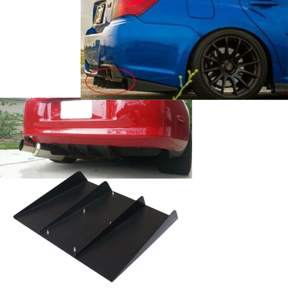 22 x 21 ABS Universal Hinten Stoßstange 4 Flossen Diffusor Fin Schwarz Auto  Spoiler Dekoration Fin - AliExpress