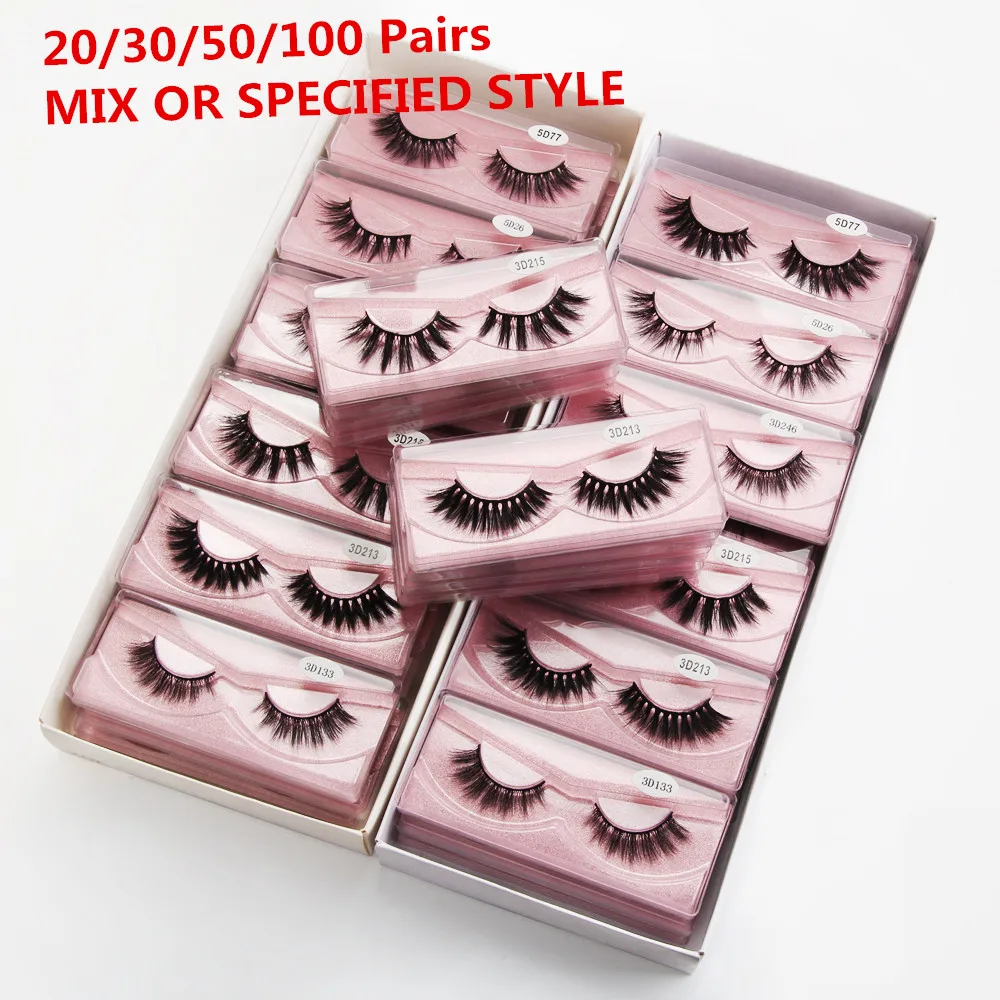 Eyelashes Wholesale 20/30/50/100pcs Mink Lashes In Bulk Natural False Makeup | Красота и здоровье