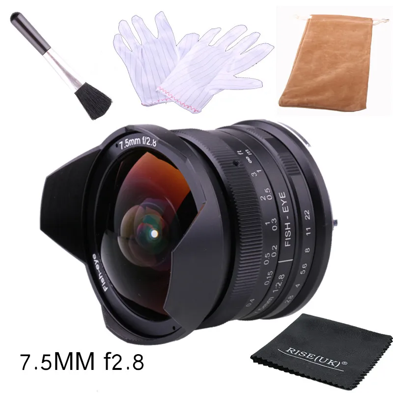 Ручной фиксированный объектив RISESPRAY 7 5 мм f2.8 рыбий глаз 180 дюйма для Sony E Mount