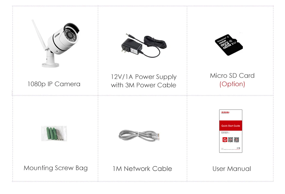 ZOSI 1080P Wifi IP камера Onvif 2.0MP HD наружная Водонепроницаемая инфракрасная камера ночного видения для видеонаблюдения